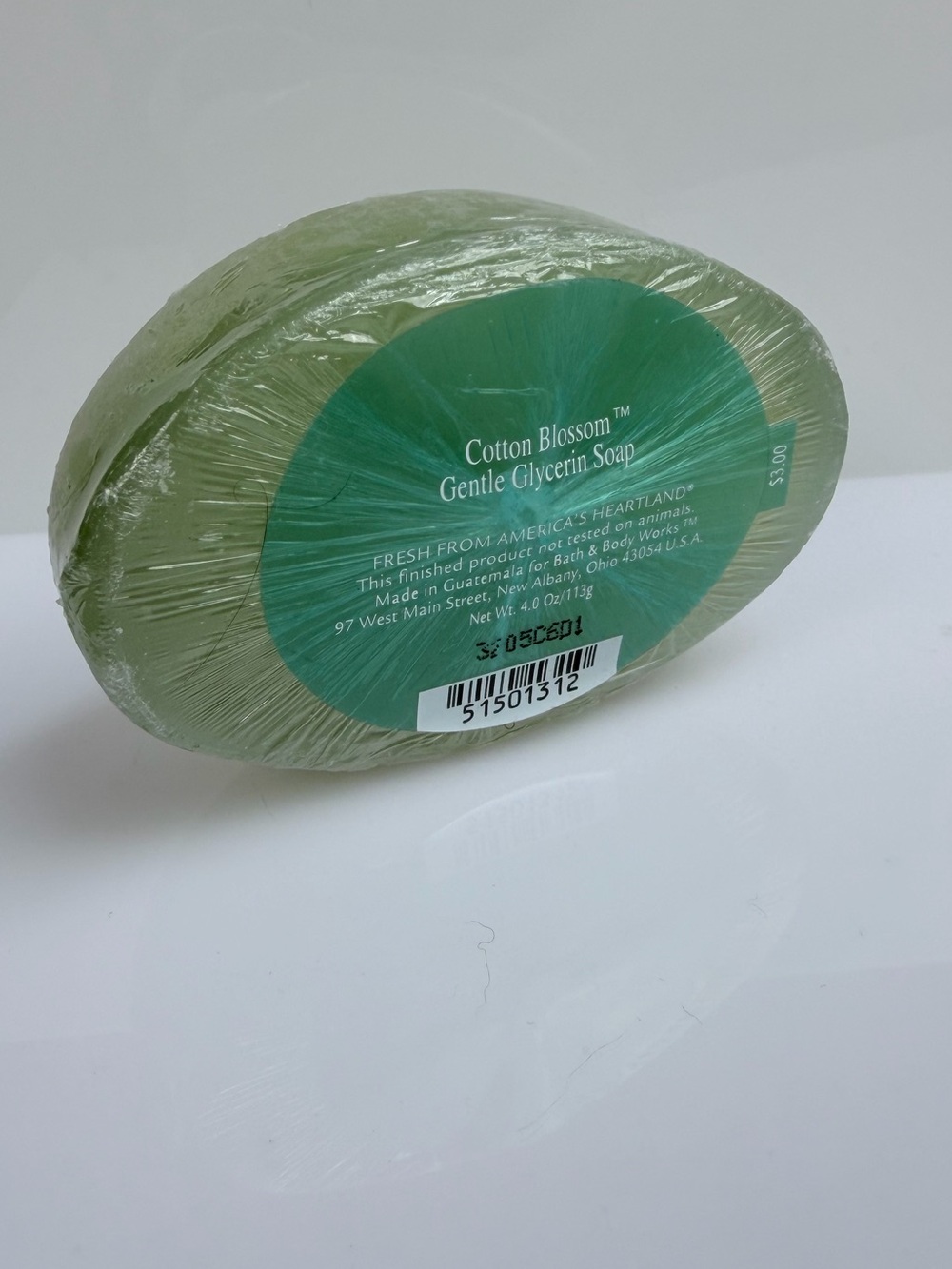 New & Sealed Bath & Body Works Glycerin Bar Soap 4oz Cotton Blossom Discontinued